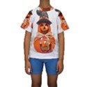 Funny Halloween Pumpkins Kids  Short Sleeve Swimwear View1