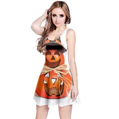 Funny Halloween Pumpkins Reversible Sleeveless Dress