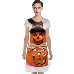 Funny Halloween Pumpkins Cap Sleeve Nightdress