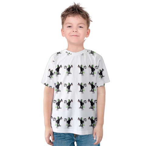 Floral Monkey With Hairstyle Kids  Cotton Tee by pepitasart