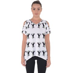 Floral Monkey With Hairstyle Cut Out Side Drop Tee by pepitasart