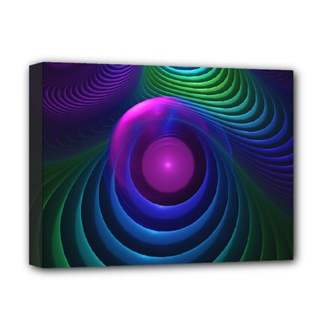 Beautiful Rainbow Marble Fractals In Hyperspace Deluxe Canvas 16  X 12   by jayaprime