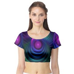 Beautiful Rainbow Marble Fractals In Hyperspace Short Sleeve Crop Top by jayaprime