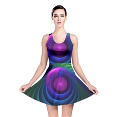 Beautiful Rainbow Marble Fractals in Hyperspace Reversible Skater Dress