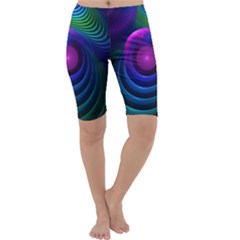 Beautiful Rainbow Marble Fractals In Hyperspace Cropped Leggings  by jayaprime