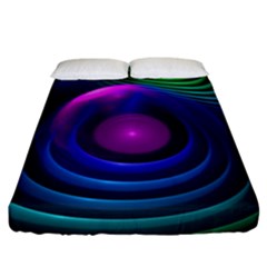 Beautiful Rainbow Marble Fractals in Hyperspace Fitted Sheet (King Size)