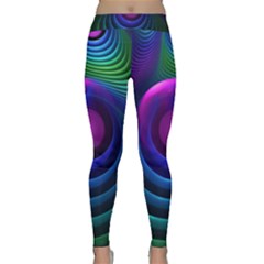 Beautiful Rainbow Marble Fractals In Hyperspace Classic Yoga Leggings by jayaprime