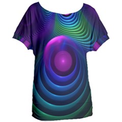 Beautiful Rainbow Marble Fractals In Hyperspace Women s Oversized Tee by jayaprime