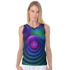 Beautiful Rainbow Marble Fractals in Hyperspace Women s Basketball Tank Top