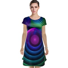 Beautiful Rainbow Marble Fractals In Hyperspace Cap Sleeve Nightdress by jayaprime