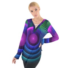 Beautiful Rainbow Marble Fractals In Hyperspace Tie Up Tee by jayaprime