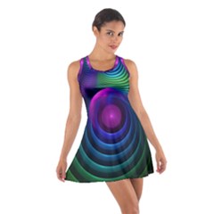 Beautiful Rainbow Marble Fractals in Hyperspace Cotton Racerback Dress