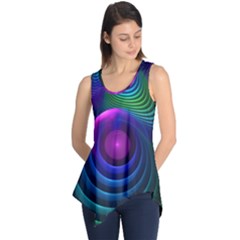 Beautiful Rainbow Marble Fractals In Hyperspace Sleeveless Tunic by jayaprime