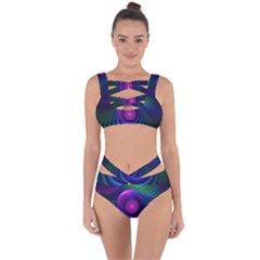 Beautiful Rainbow Marble Fractals in Hyperspace Bandaged Up Bikini Set 