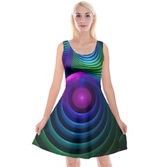 Beautiful Rainbow Marble Fractals in Hyperspace Reversible Velvet Sleeveless Dress