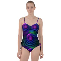 Beautiful Rainbow Marble Fractals in Hyperspace Sweetheart Tankini Set