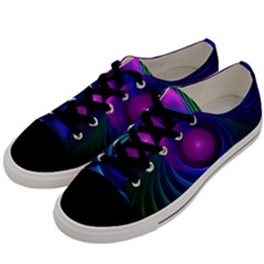 Beautiful Rainbow Marble Fractals in Hyperspace Men s Low Top Canvas Sneakers