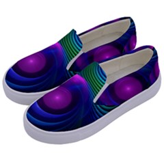 Beautiful Rainbow Marble Fractals In Hyperspace Kids  Canvas Slip Ons by jayaprime