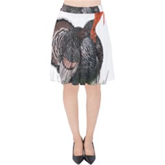 Thanksgiving Turkey Velvet High Waist Skirt