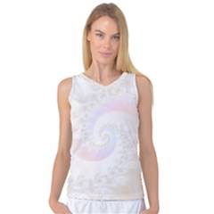 Mother Of Pearls Luxurious Fractal Spiral Necklace Women s Basketball Tank Top by jayaprime