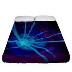 Beautiful Bioluminescent Sea Anemone Fractalflower Fitted Sheet (california King Size) by jayaprime