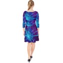 Beautiful Bioluminescent Sea Anemone Fractalflower Quarter Sleeve Front Wrap Dress	 View2
