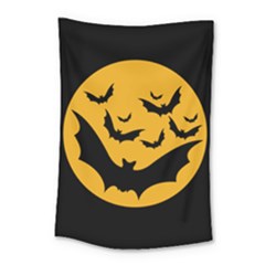 Bats Moon Night Halloween Black Small Tapestry