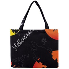 Castil Witch Hlloween Sinister Night Home Bats Mini Tote Bag