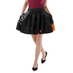 Castil Witch Hlloween Sinister Night Home Bats A-line Pocket Skirt