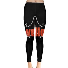 Halloween Bat Black Night Sinister Ghost Leggings  by Alisyart