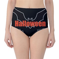 Halloween Bat Black Night Sinister Ghost High-waist Bikini Bottoms