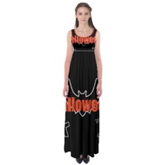 Halloween Bat Black Night Sinister Ghost Empire Waist Maxi Dress