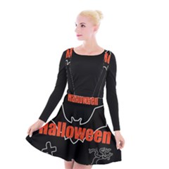 Halloween Bat Black Night Sinister Ghost Suspender Skater Skirt by Alisyart
