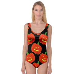 Halloween Party Pumpkins Face Smile Ghost Orange Black Princess Tank Leotard 