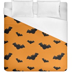 Halloween Bat Animals Night Orange Duvet Cover (king Size) by Alisyart