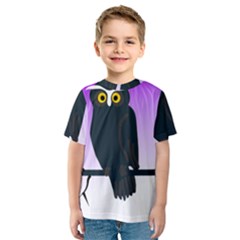 Halloween Owl Bird Animals Night Kids  Sport Mesh Tee