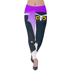 Halloween Owl Bird Animals Night Velvet Leggings