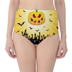 Halloween Pumpkin Bat Party Night Ghost High-waist Bikini Bottoms