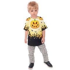 Halloween Pumpkin Bat Party Night Ghost Kids Raglan Tee