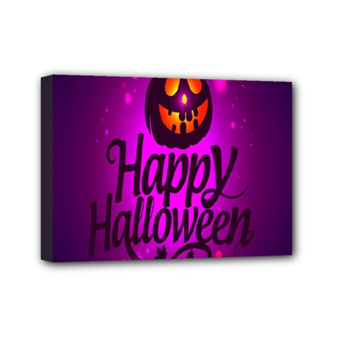 Happy Ghost Halloween Mini Canvas 7  X 5 