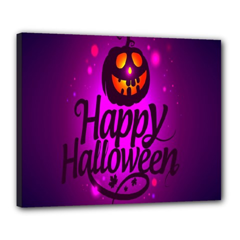 Happy Ghost Halloween Canvas 20  X 16 