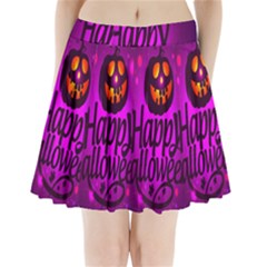 Happy Ghost Halloween Pleated Mini Skirt by Alisyart