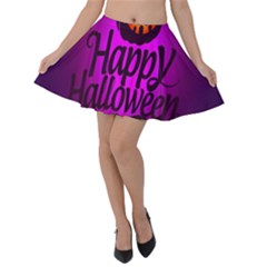Happy Ghost Halloween Velvet Skater Skirt by Alisyart