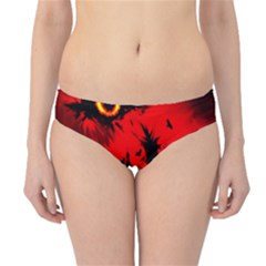 Big Eye Fire Black Red Night Crow Bird Ghost Halloween Hipster Bikini Bottoms by Alisyart