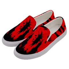 Big Eye Fire Black Red Night Crow Bird Ghost Halloween Men s Canvas Slip Ons by Alisyart