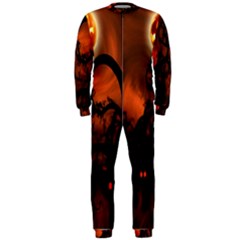 Halloween Pumpkins Tree Night Black Eye Jungle Moon Onepiece Jumpsuit (men) 