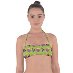 Hat Formula Purple Green Polka Dots Halter Bandeau Bikini Top