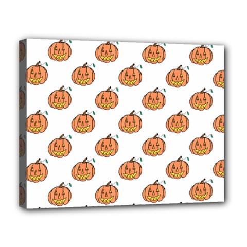 Face Mask Ghost Halloween Pumpkin Pattern Canvas 14  X 11 