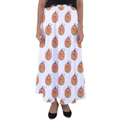 Face Mask Ghost Halloween Pumpkin Pattern Flared Maxi Skirt