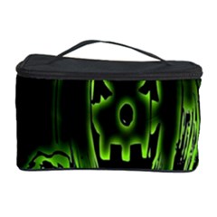 Pumpkin Black Halloween Neon Green Face Mask Smile Cosmetic Storage Case